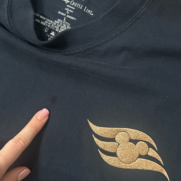 Disney Cruise Line Spirt Jersey Blue and Rose Gold Glitter Size Large DCL Merch - Picture 3 of 6